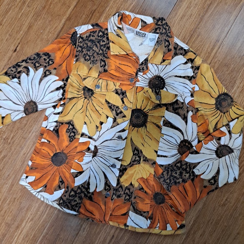 Chico’s Sunflower Jean Style Jacket